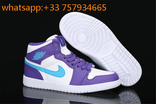 jordan femme blanc et violette,Femme Homme Nike Air Jordan 1 ...